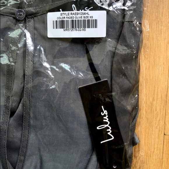 Olive Green Side Tie Ruffle Romper - Picture 7 of 7